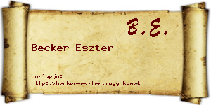 Becker Eszter névjegykártya